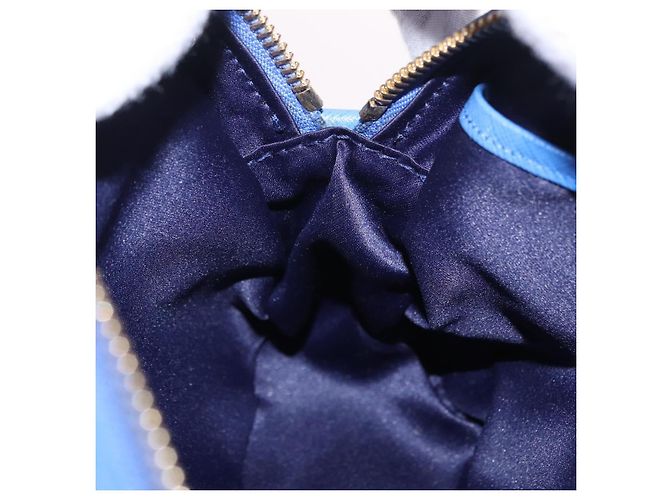 Borsa a tracolla Salvatore Ferragamo Vala Chain in pelle blu e oro Auth 197212V D'oro - vista 19
