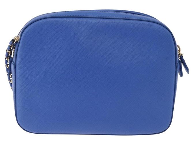 Borsa a tracolla Salvatore Ferragamo Vala Chain in pelle blu e oro Auth 197212V D'oro - vista 3