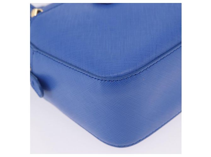 Borsa a tracolla Salvatore Ferragamo Vala Chain in pelle blu e oro Auth 197212V D'oro - vista 9