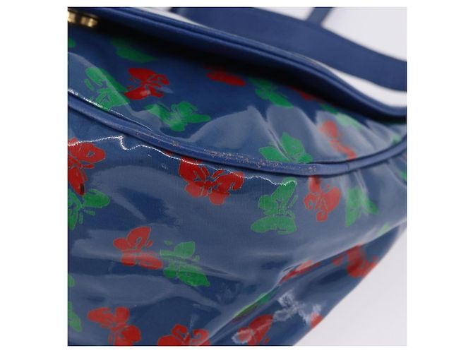 Borsa a tracolla BOTTEGA VENETA in vinile blu e oro Auth ka5807A D'oro - vista 11