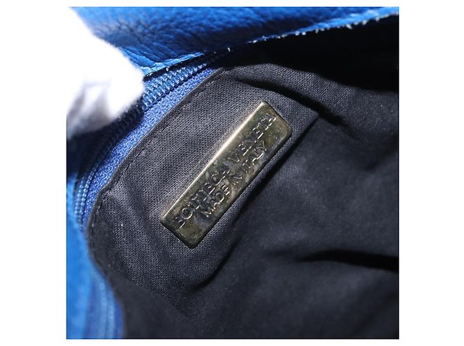 Borsa a tracolla BOTTEGA VENETA in vinile blu e oro Auth ka5807A D'oro - vista 15