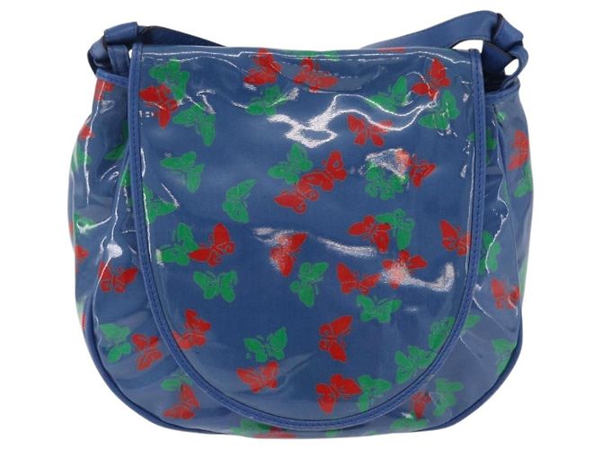 Borsa a tracolla BOTTEGA VENETA in vinile blu e oro Auth ka5807A D'oro - vista 2