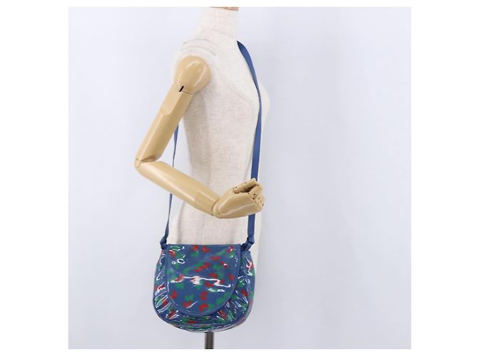 Borsa a tracolla BOTTEGA VENETA in vinile blu e oro Auth ka5807A D'oro - vista 21