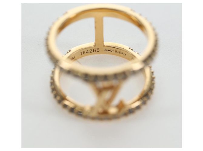 LOUIS VUITTON Anel LV Iconic Strass metal Gold Tone M1463M LV Auth 195935M - vista 10