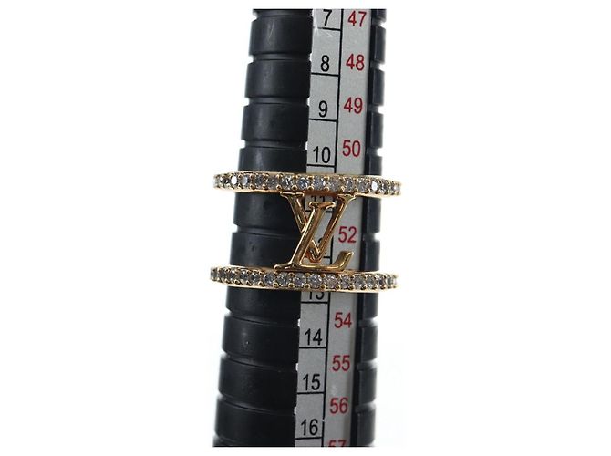 LOUIS VUITTON Anel LV Iconic Strass metal Gold Tone M1463M LV Auth 195935M - vista 12