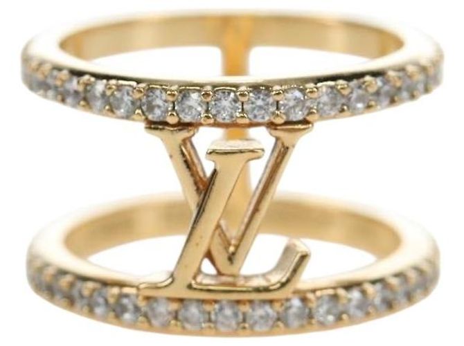 LOUIS VUITTON Anel LV Iconic Strass metal Gold Tone M1463M LV Auth 195935M - vista 2