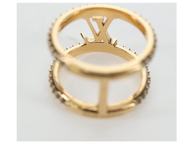 LOUIS VUITTON Anel LV Iconic Strass metal Gold Tone M1463M LV Auth 195935M - vista 8