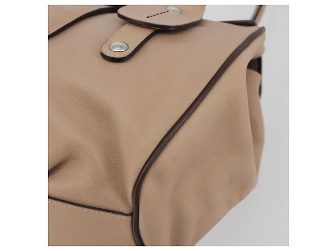Borsa Salvatore Ferragamo Gancini in pelle beige argento Auth 197508A - vista 10
