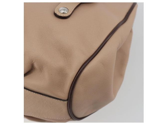 Borsa Salvatore Ferragamo Gancini in pelle beige argento Auth 197508A - vista 12