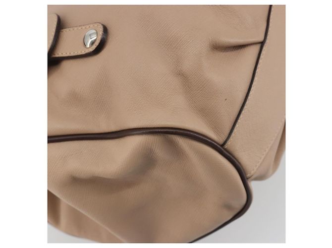 Borsa Salvatore Ferragamo Gancini in pelle beige argento Auth 197508A - vista 13