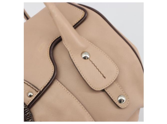 Borsa Salvatore Ferragamo Gancini in pelle beige argento Auth 197508A - vista 14