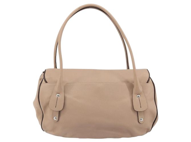 Borsa Salvatore Ferragamo Gancini in pelle beige argento Auth 197508A - vista 3