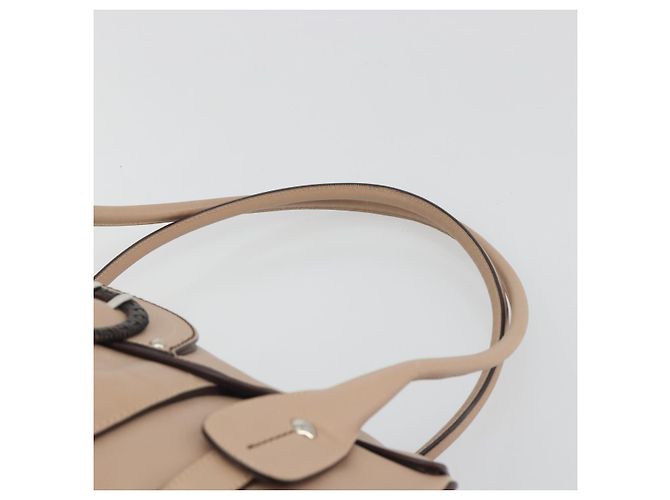 Borsa Salvatore Ferragamo Gancini in pelle beige argento Auth 197508A - vista 8