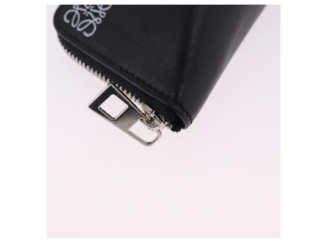 LOEWE Anagram Münzbeutel Leder Schwarz Silber Auth 196648M - Ansicht 10