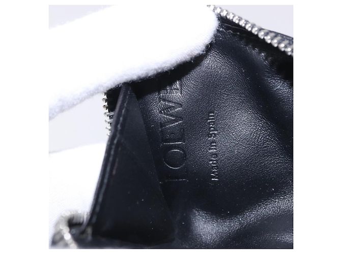 LOEWE Anagram Münzbeutel Leder Schwarz Silber Auth 196648M - Ansicht 13