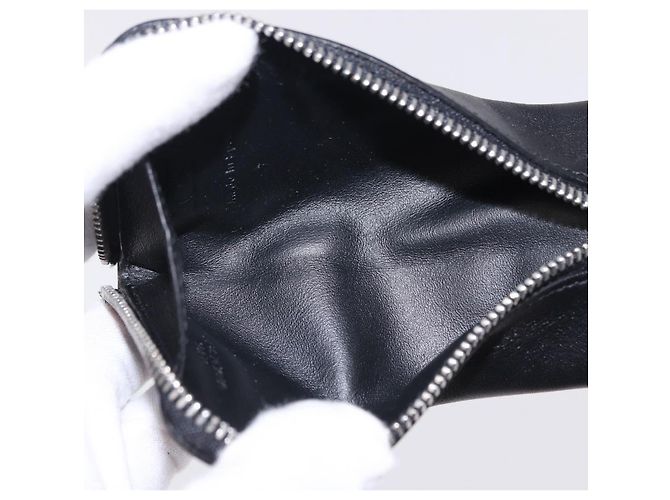 LOEWE Anagram Münzbeutel Leder Schwarz Silber Auth 196648M - Ansicht 14