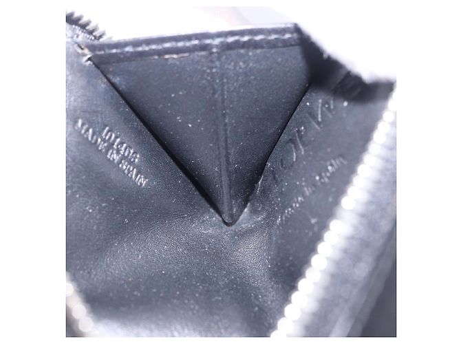 LOEWE Anagram Münzbeutel Leder Schwarz Silber Auth 196648M - Ansicht 15