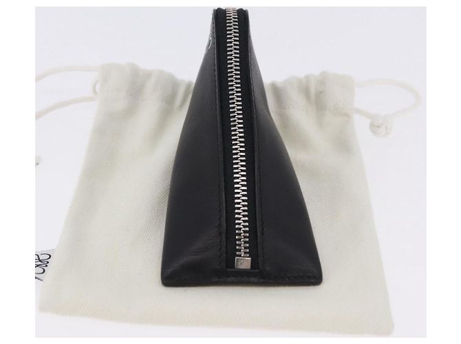 LOEWE Anagram Münzbeutel Leder Schwarz Silber Auth 196648M - Ansicht 18