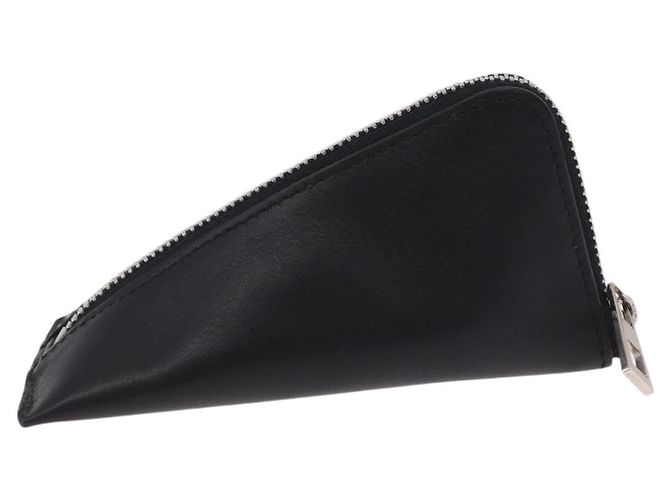 LOEWE Anagram Münzbeutel Leder Schwarz Silber Auth 196648M - Ansicht 3