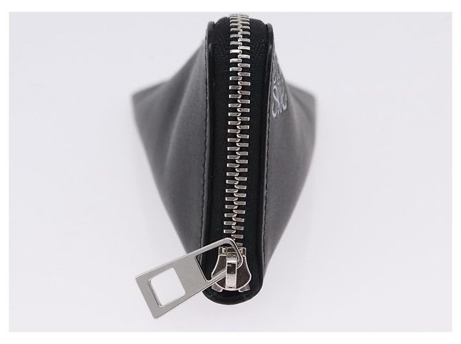 LOEWE Anagram Münzbeutel Leder Schwarz Silber Auth 196648M - Ansicht 5