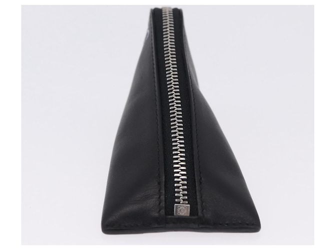 LOEWE Anagram Münzbeutel Leder Schwarz Silber Auth 196648M - Ansicht 6