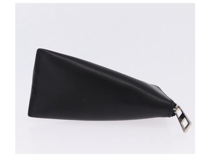 LOEWE Anagram Münzbeutel Leder Schwarz Silber Auth 196648M - Ansicht 7