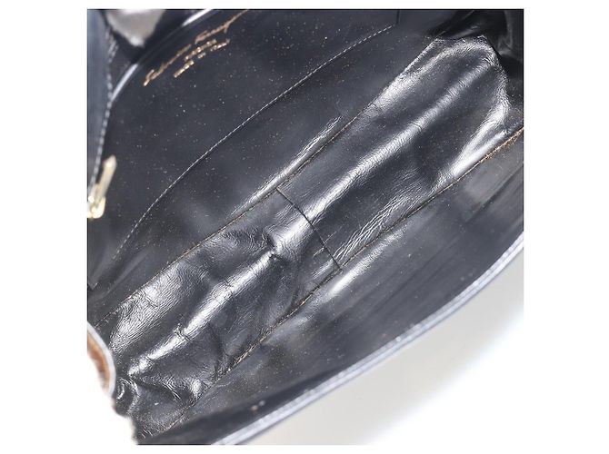 Borsa a tracolla Salvatore Ferragamo in pelle nera e oro Auth 197141 Nero D'oro - vista 17
