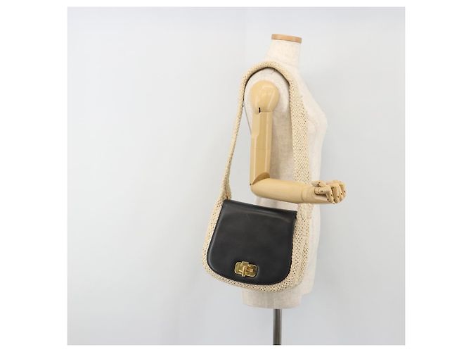 Borsa a tracolla Salvatore Ferragamo in pelle nera e oro Auth 197141 Nero D'oro - vista 24