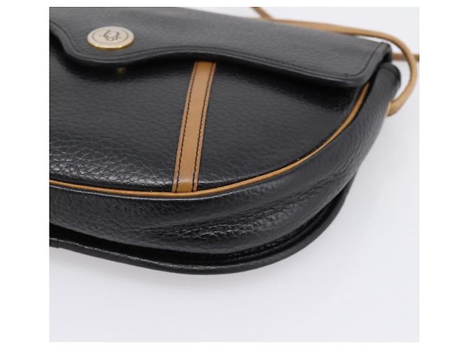 Christian Dior Schultertasche aus Leder Schwarz Goldfarben Auth ep15708 - Ansicht 10