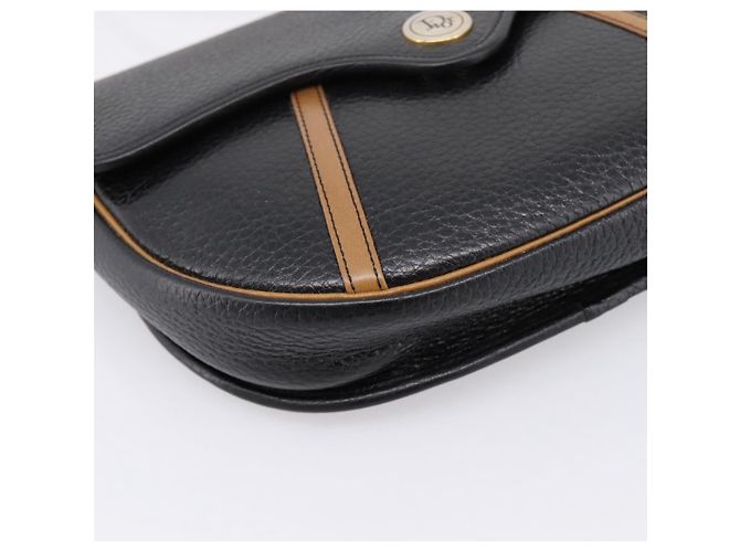 Christian Dior Schultertasche aus Leder Schwarz Goldfarben Auth ep15708 - Ansicht 11