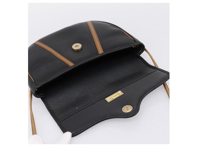 Christian Dior Schultertasche aus Leder Schwarz Goldfarben Auth ep15708 - Ansicht 14