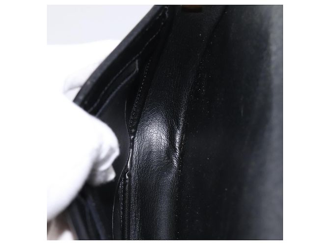 Christian Dior Schultertasche aus Leder Schwarz Goldfarben Auth ep15708 - Ansicht 17