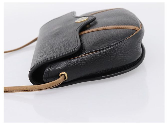 Christian Dior Schultertasche aus Leder Schwarz Goldfarben Auth ep15708 - Ansicht 4