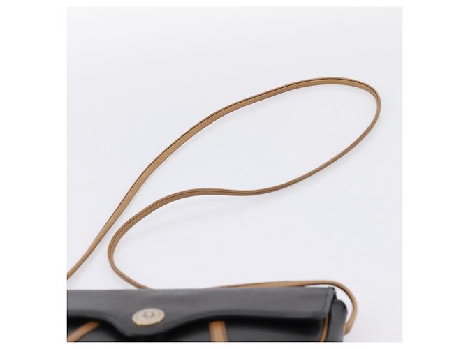 Christian Dior Schultertasche aus Leder Schwarz Goldfarben Auth ep15708 - Ansicht 8