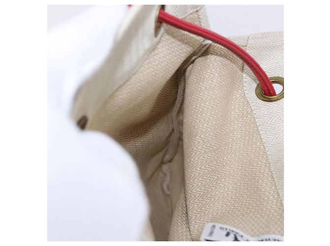 Hermès Borsa a tracolla HERMES Aline PM Canvas Beige Red Auth 198647A Rosso - vista 18