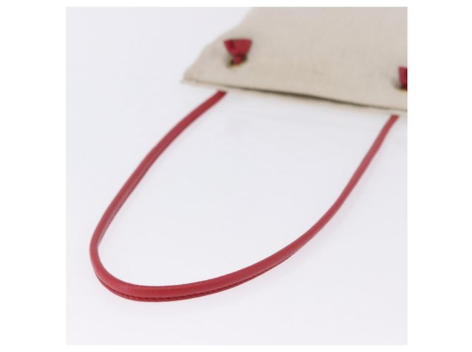 Hermès Borsa a tracolla HERMES Aline PM Canvas Beige Red Auth 198647A Rosso - vista 7