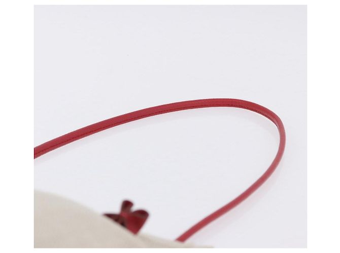 Hermès Borsa a tracolla HERMES Aline PM Canvas Beige Red Auth 198647A Rosso - vista 8