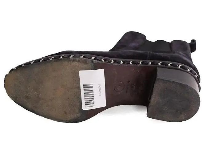 Botas Chanel com fivelas em camurça preta Preto - vista 6