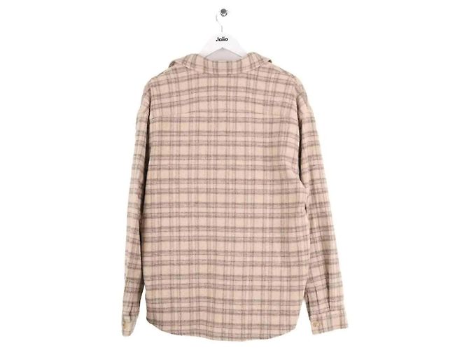 Sobrecamicia in lana Frame Denim beige M - vista 3