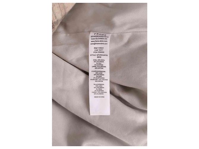 Sobrecamicia in lana Frame Denim beige M - vista 6