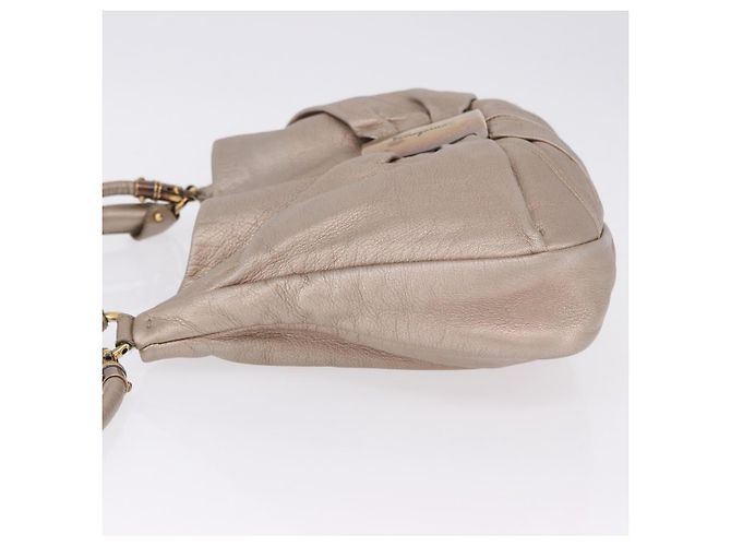Borsa Salvatore Ferragamo Vala in pelle 2way Champagne Gold Auth 196633A D'oro - vista 5