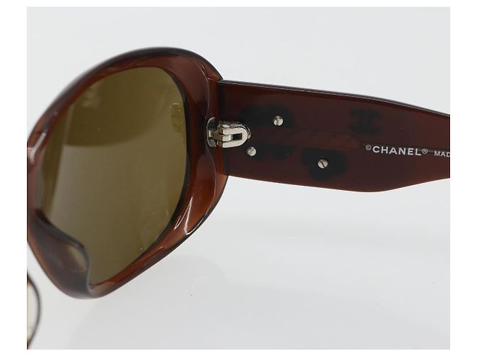 Occhiali da sole CHANEL Camelia Plastica Marrone CC Auth 198827 - vista 11