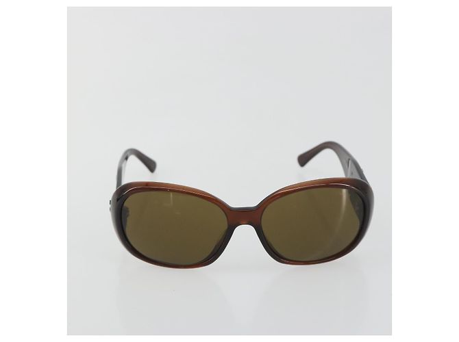 Occhiali da sole CHANEL Camelia Plastica Marrone CC Auth 198827 - vista 2