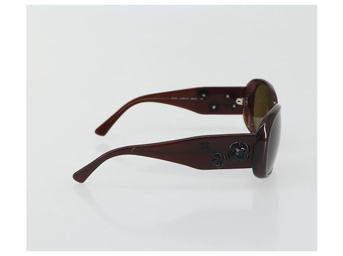 Occhiali da sole CHANEL Camelia Plastica Marrone CC Auth 198827 - vista 5