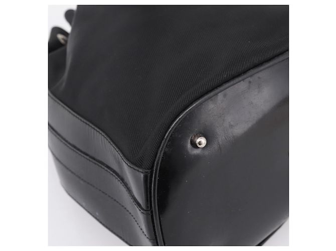 Borsa a mano GUCCI Bamboo Nylon Nero Argento 001 3754 1657 Auth BA15272 - vista 11