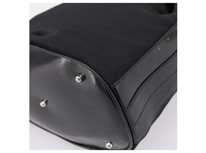 Borsa a mano GUCCI Bamboo Nylon Nero Argento 001 3754 1657 Auth BA15272 - vista 12