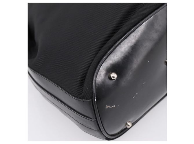 Borsa a mano GUCCI Bamboo Nylon Nero Argento 001 3754 1657 Auth BA15272 - vista 13