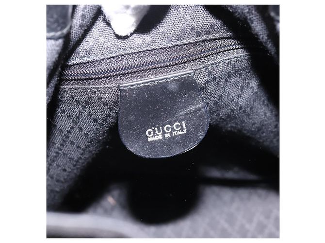 Borsa a mano GUCCI Bamboo Nylon Nero Argento 001 3754 1657 Auth BA15272 - vista 14