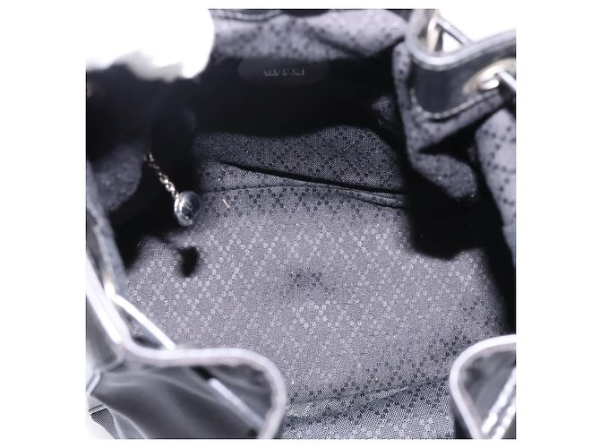 Borsa a mano GUCCI Bamboo Nylon Nero Argento 001 3754 1657 Auth BA15272 - vista 15