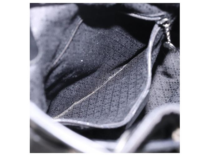 Borsa a mano GUCCI Bamboo Nylon Nero Argento 001 3754 1657 Auth BA15272 - vista 19
